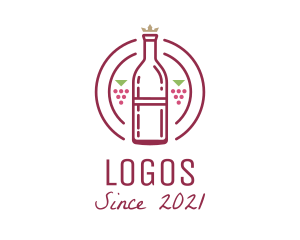Cocktail - Grape Wine Bottle logo design