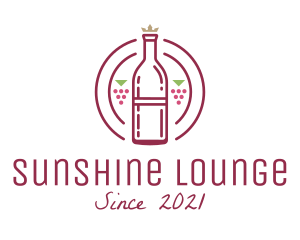 Grape Wine Bottle logo design