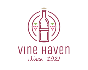 Grape Wine Bottle logo design