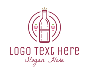 Grape Wine Bottle Logo