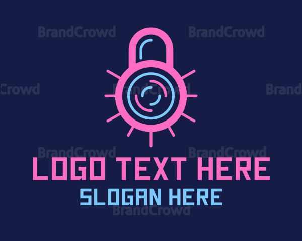 Neon Lock Security Logo