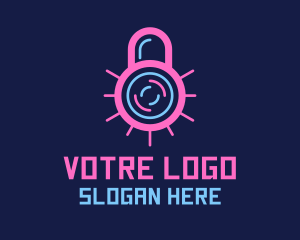 Security Agency - Neon Lock Security logo design