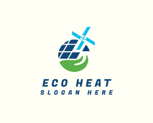 Geothermal - Solar Panel Windmill logo design