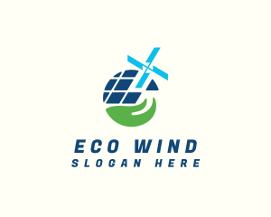 Windmill - Solar Panel Windmill logo design