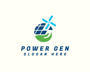 Generator - Solar Panel Windmill logo design