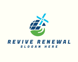 Solar Panel Windmill logo design