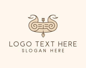 Sail Boat - Norse Arrow Ship logo design