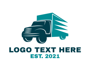 Freight - Driving Trailer Truck logo design