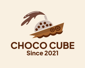 Choco Milk Tea Boat  logo design