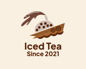 Choco Milk Tea Boat  logo design