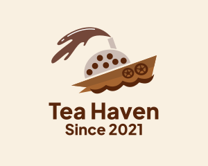 Choco Milk Tea Boat  logo design