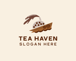 Choco Milk Tea Boat  logo design