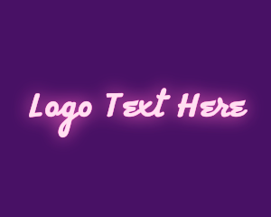 Nightclub - Pink Neon Lights Bar logo design