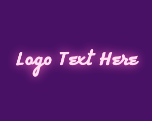 Las Vegas - Pink Neon Lights Bar logo design