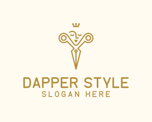 Dapper - King Barber Haircut logo design
