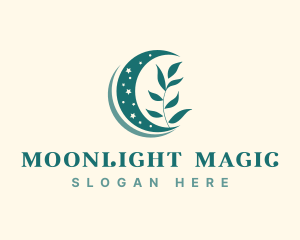 Eco Leaves Moonlight logo design