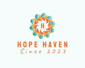 H2o - Heating Cooling Sun logo design