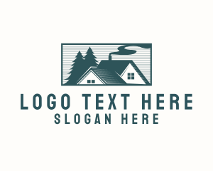 Roofing - House Roof Forest logo design