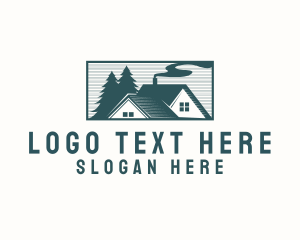 Land Developer - House Roof Forest logo design