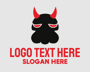 Black Devil - Evil Creature Horns logo design