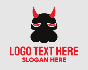 Villain - Demon Creature Horns logo design