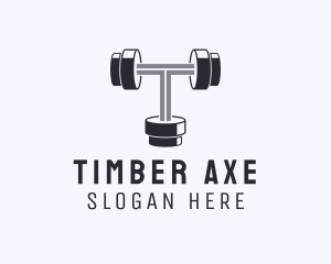 Fitness Dumbbell Letter T logo design