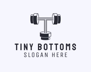 Fitness Dumbbell Letter T logo design