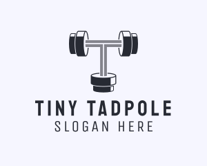 Fitness Dumbbell Letter T logo design