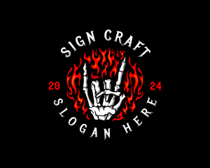 Skeleton Hand  Sign logo design