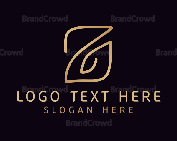 Gold Calligraphy Letter Z Logo