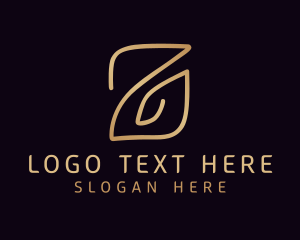 Letter Z - Gold Calligraphy Letter Z logo design