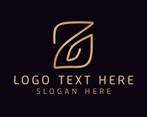 Calligraphy - Gold Calligraphy Letter Z logo design