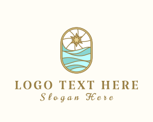 Island - Ocean Sun Waves logo design