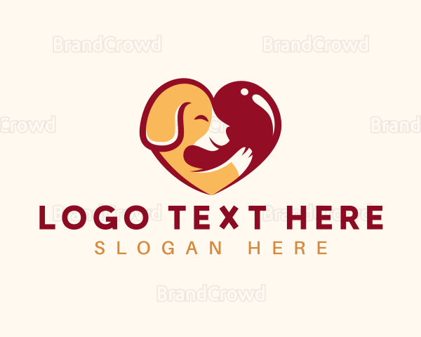 Heart Dog Pet Logo