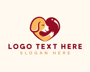 Hug - Heart Dog Pet logo design