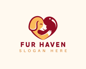 Fur - Heart Dog Pet logo design