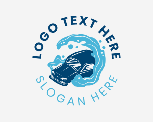 Car Pooling - Blue Wave Car Wash logo design
