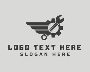 Cog Wrench Repairman logo design