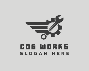 Cog Wrench Repairman logo design