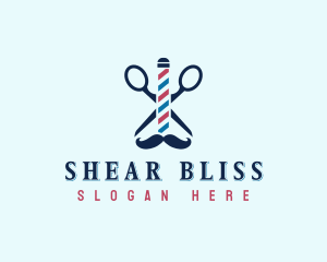 Grooming Barber Mustache logo design