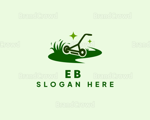 Garden Grass Lawn Mower Logo