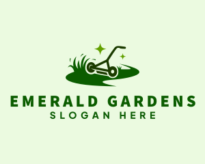 Garden Grass Lawn Mower logo design