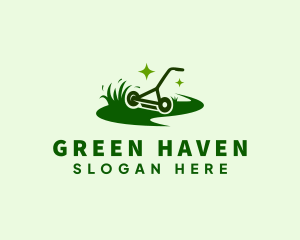 Garden Grass Lawn Mower logo design