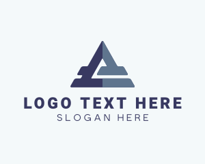 Letter - Digital App Triangle Letter A logo design