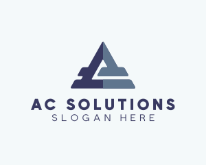 Triangle Company Letter A logo design