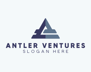 Triangle Company Letter A logo design