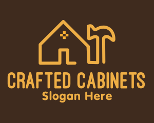 Cabinetry - Monoline Carpentry Cabin logo design