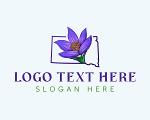 Bitterroot - South Dakota Flower Botanical logo design