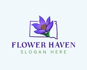 South Dakota Flower Botanical logo design