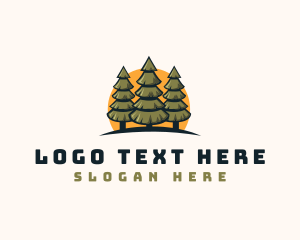 Timber - Pine Tree Forest logo design